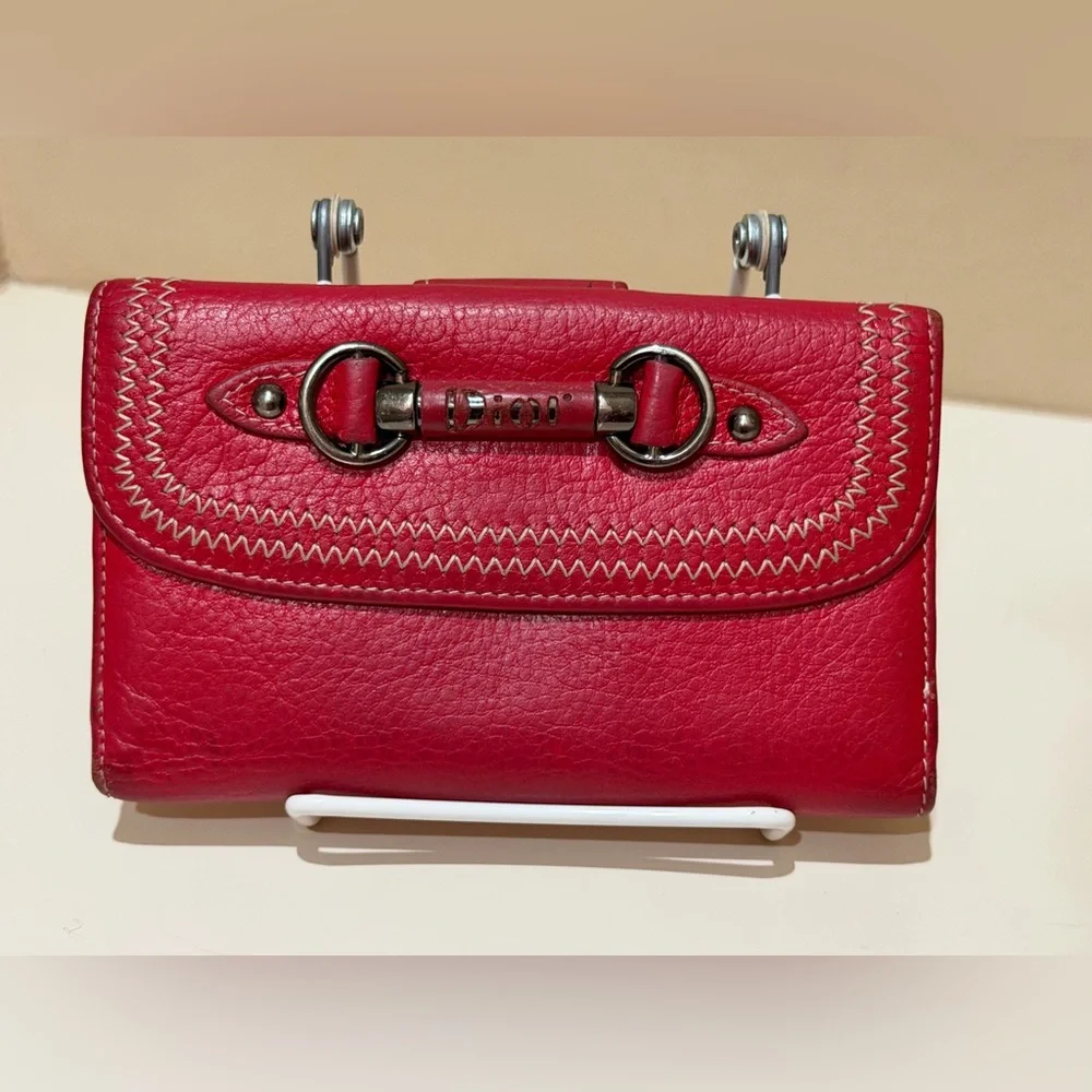 Christian Dior 2006 Red Leather 3/4 bifold